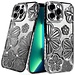For Apple For Apple iPhone 13 Pro Max Shimmer Glitter Floral Design Thick TPU Case Cover