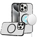 For Apple For iPhone 15 Pro Magnetic Circle Ring Transparent Premium Acrylic with Metal Buttons & Camera Raised Lip