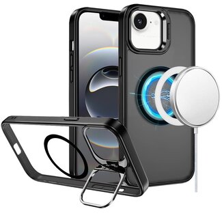 For Apple For Apple iPhone 16E / SE4 Fearless Tough HQ Metallic Hybrid with Camera Ring Stand Magnetic Circle Case
