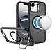 For Apple For Apple iPhone 16E / SE4 Fearless Tough HQ Metallic Hybrid with Camera Ring Stand Magnetic Circle Case