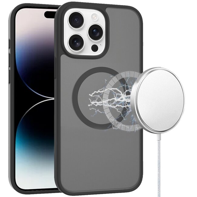 For Apple For Apple iPhone 14 PRO MAX 6.7" Magnetic Circle Smooth Safe Matte Feel Hybrid Case