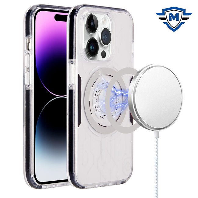 For Apple For Apple iPhone 15 Pro METKASE IMD Design Pattern Magnetic Circle Premium Hybrid Case
