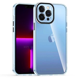 For Apple For Apple iPhone 12 Pro Max 6.7 Transparent Clear Hybrid with Matching Metal Buttons and Camera Protection