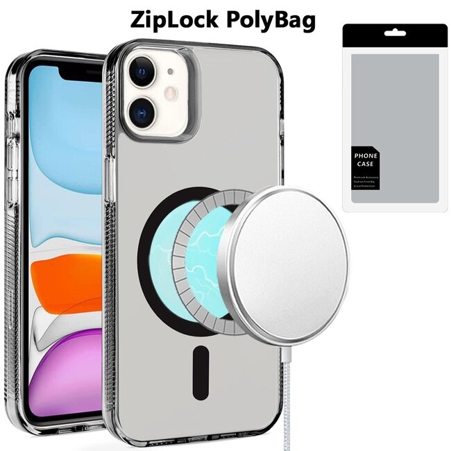 For Apple [PolyBag] For Apple iPhone 11 PURE Transparent Magnetic Circle High Quality Ultra Thick Hybrid