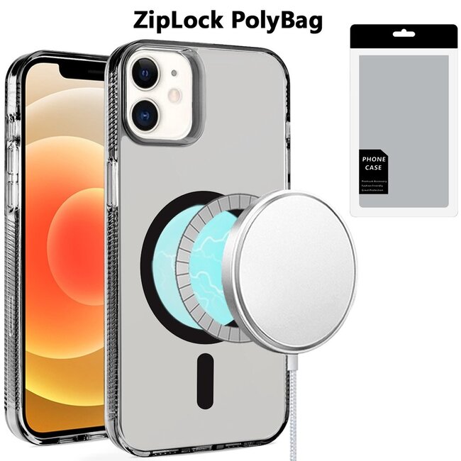 For Apple [PolyBag] For Apple iPhone 12 & iPhone 12 Pro PURE Transparent Magnetic Circle High Quality Ultra Thick Hybrid