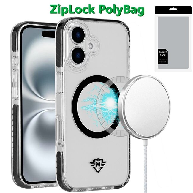 For Apple [PolyBag] For Apple iPhone 16 Plus 6.7 inch Magnetic 3in1 Strong Thick Space Hybrid Case