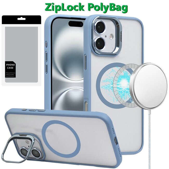 For Apple [PolyBag] For Apple iPhone 16 Pro Max 6.9 inch Magnetic COOL with Camera STAND Hybrid
