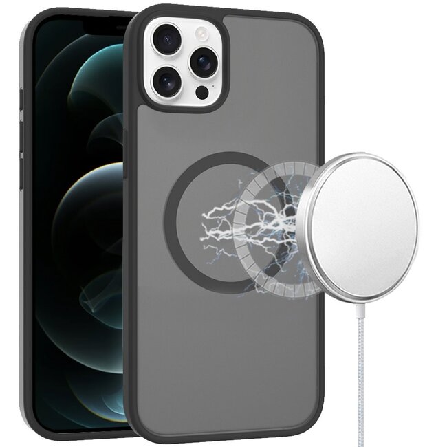 For Apple For Apple iPhone 12 Pro Max 6.7 Magnetic Circle Smooth Safe Matte Feel Hybrid Case