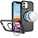 For Apple For Apple iPhone 11 (XI6.1) Fearless Tough HQ Metallic Hybrid with Camera Ring Stand Magnetic Circle Case