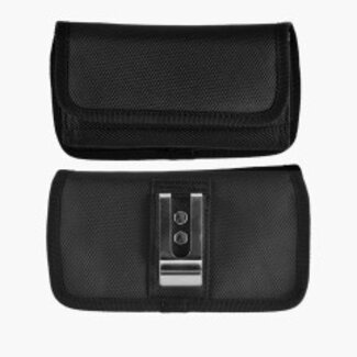 Techy Horizontal Nylon Black Pouch