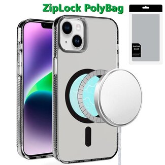 For Apple [PolyBag] For Apple iPhone 14/13 PURE Transparent Magnetic Circle High Quality Ultra Thick Hybrid
