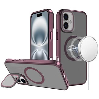 For Apple For Apple iPhone 16 Plus 6.7 inch Frame Aluminium Camera Stand Metallic Buttons Magnetic Circle Tough HQ Hybrid Case