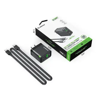 Esoulk Fast Charge Wall Charger 30W PD/QC with 5ft USB-C to USB-C Cable