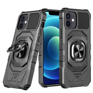 For Apple For Apple iPhone 13/14 Robotic Hybrid with Magnetic Ring Stand Case Cover