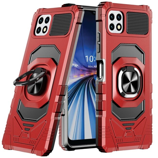 For Samsung For Samsung Galaxy A22 5G / Celero 5G  Robotic Hybrid with Magnetic Ring Stand Case Cover
