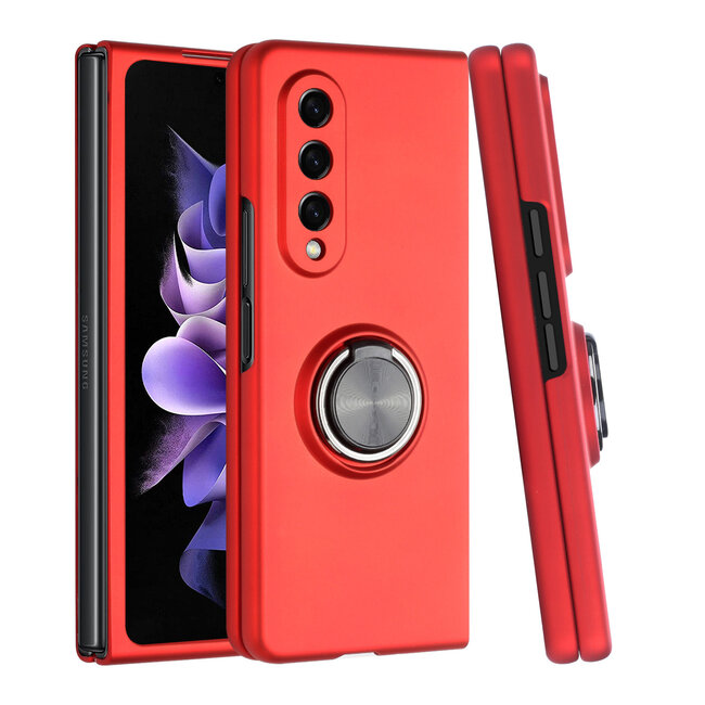 For Samsung For Samsung Galaxy Z Fold3 5G Chief Premium Matte Magnetic Ring Stand Hybrid Case Cover