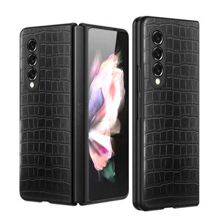 For Samsung For Samsung Galaxy Z Fold3 5G PU Vegan Leather Premium Hard Snap On Case Cover