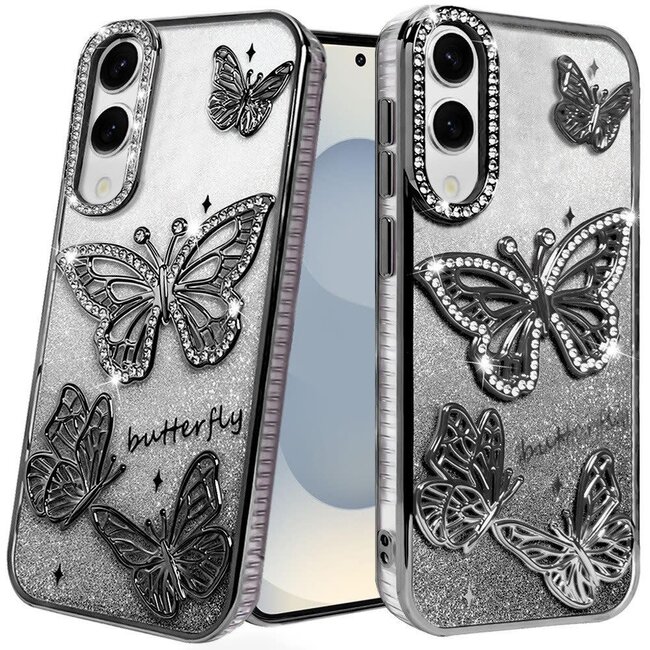 For Samsung For Samsung Galaxy s25 Edge Butterfly Freedom Shimmer Glitter Thick TPU Case Cover