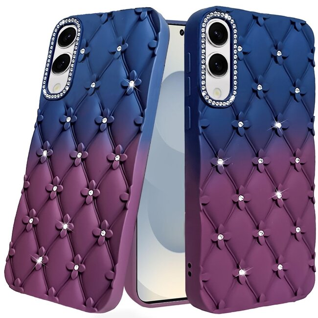 For Samsung For Samsung Galaxy s25 Edge Floral Joy Glitter Shimmer Leather Feel Thick TPU Case