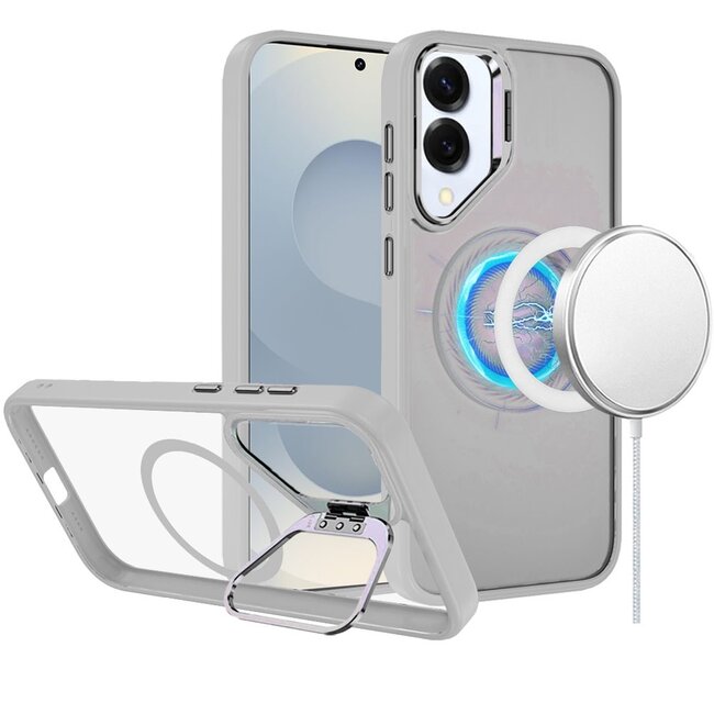 For Samsung For Samsung Galaxy s25 Edge Fearless Tough HQ Metallic Hybrid with Camera Ring Stand Magnetic Circle Case
