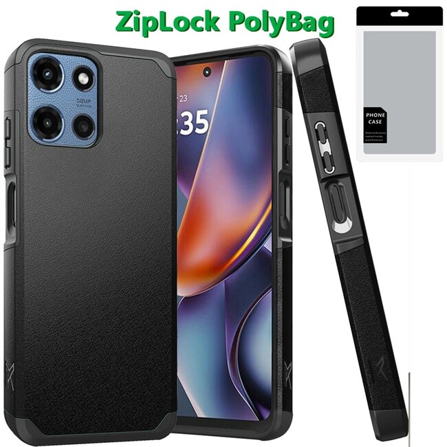 Motorola [PolyBag] For Motorola Moto G 5G 2025 (Original Series) Tough Strong Shockproof Hybrid in Slide-Out Package