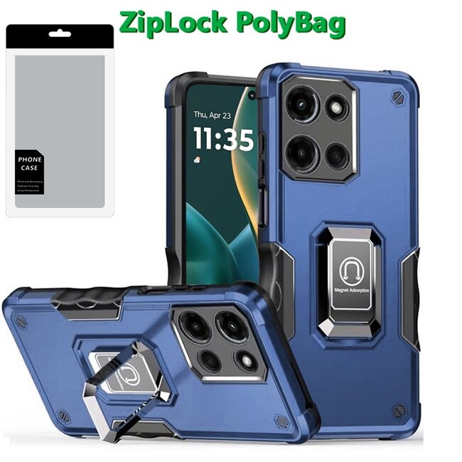 For Samsung [PolyBag] For Moto G Stylus 5G 2025 OPTIMUM Magnetic Ring Stand Hybrid