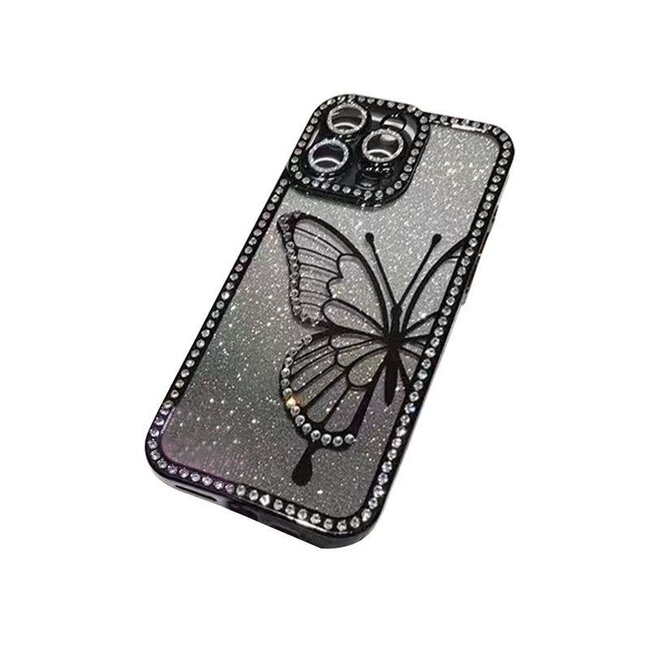 For Samsung For Samsung Galaxy s24 Ultra Electroplated Butterfly With Diamonds Glitter Shimmer Hybrid Case