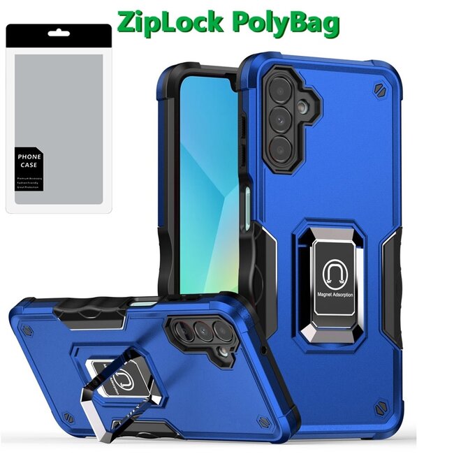 For Samsung [PolyBag] For Samsung A16 5G OPTIMUM Magnetic Ring Stand Hybrid Case Cover