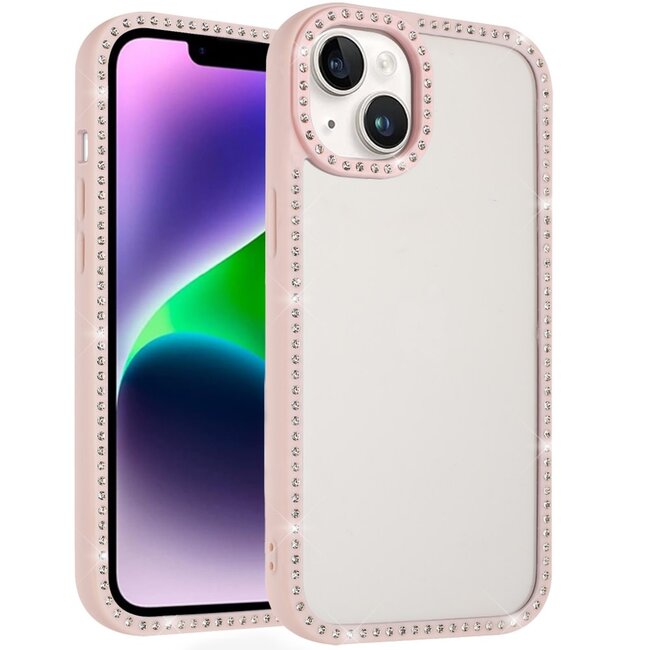 For Apple For Apple iPhone 13/14 Novelty Full Diamond All Around Transparent Hybrid Case
