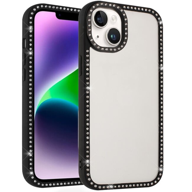 For Apple For Apple iPhone 13/14 Novelty Full Diamond All Around Transparent Hybrid Case