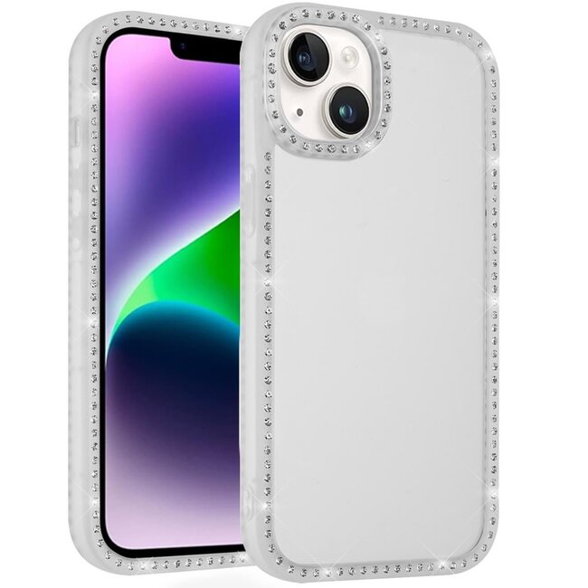 For Apple For Apple iPhone 13/14 Novelty Full Diamond All Around Transparent Hybrid Case