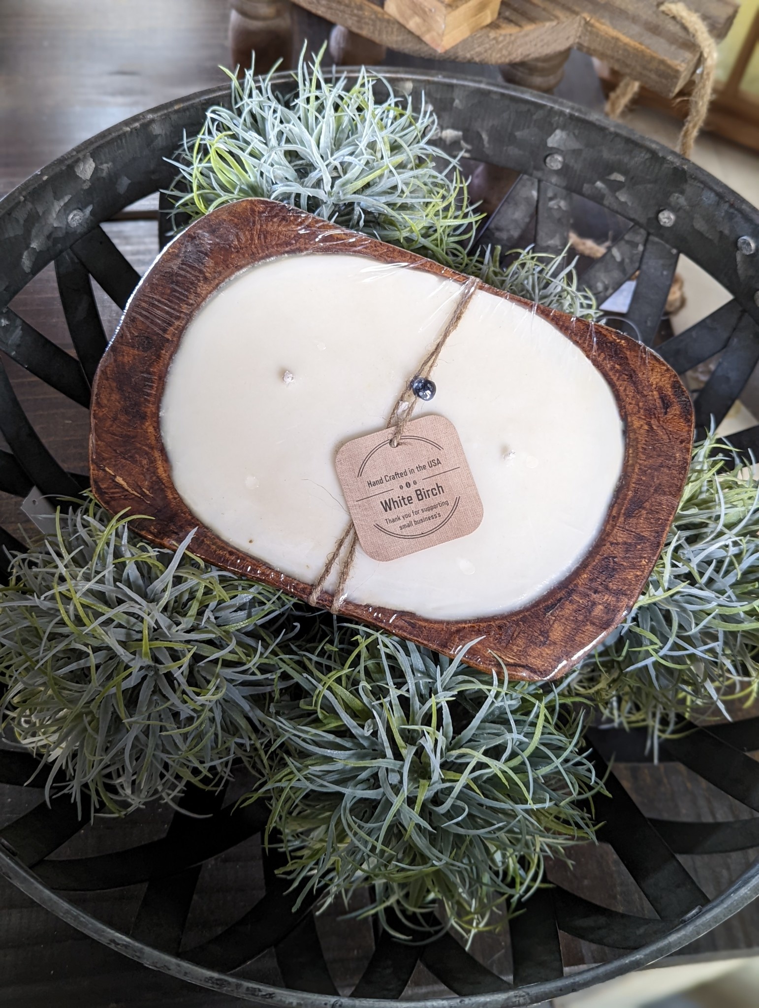 3 Wick Dough Bowl Candle (White Birch) rusticflagsandkennels