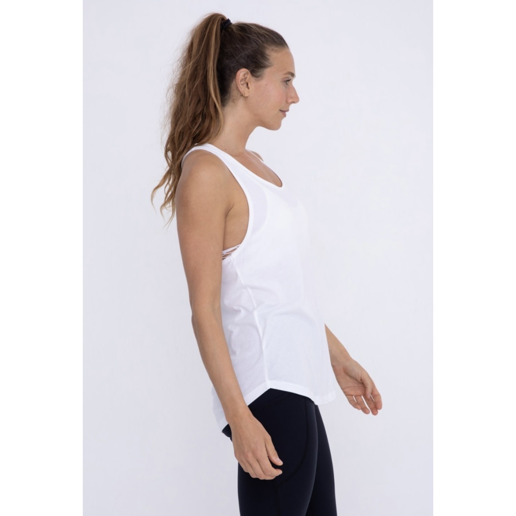 Mono b Twist back tank top| black