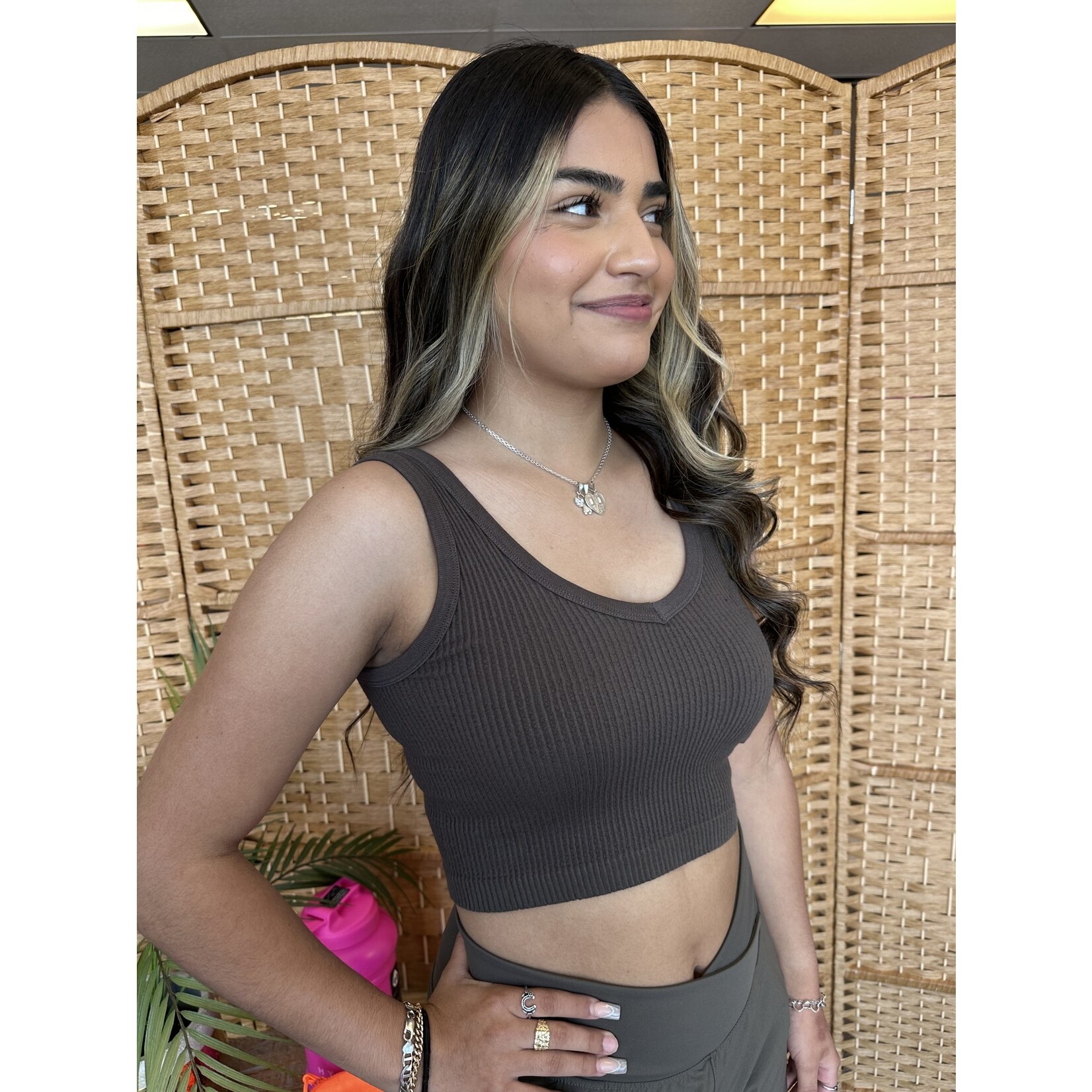 Ribbed Seamless Cropped Tank