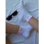 Pilates Pink Bow Socks