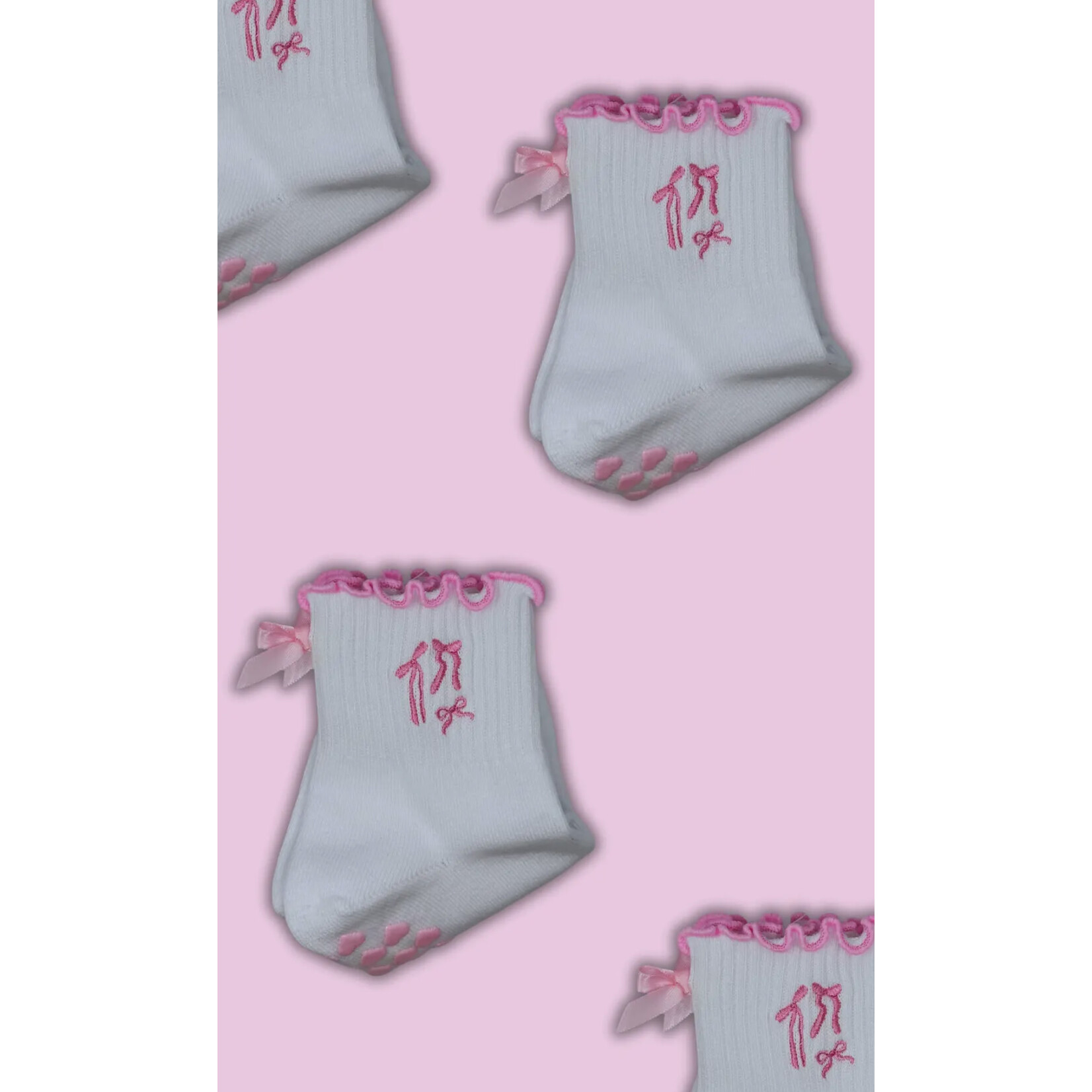 Pilates Pink Bow Socks