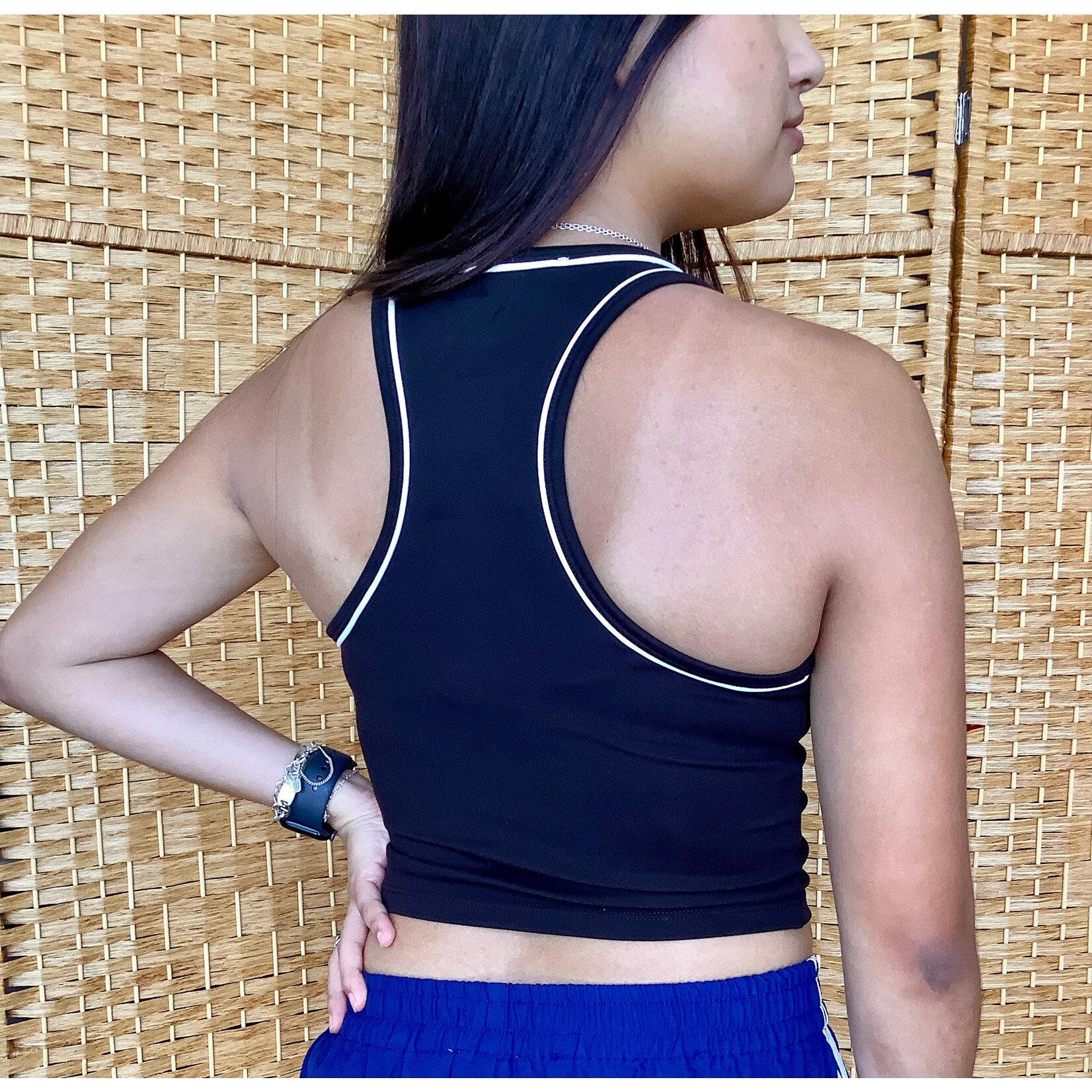 Racerback Piping Crop Top