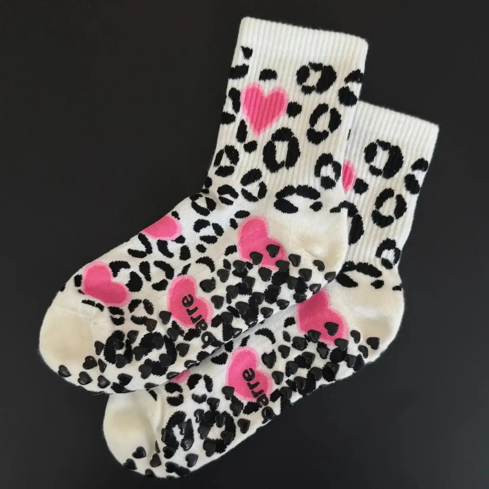 Cheetah Heart Grip Socks