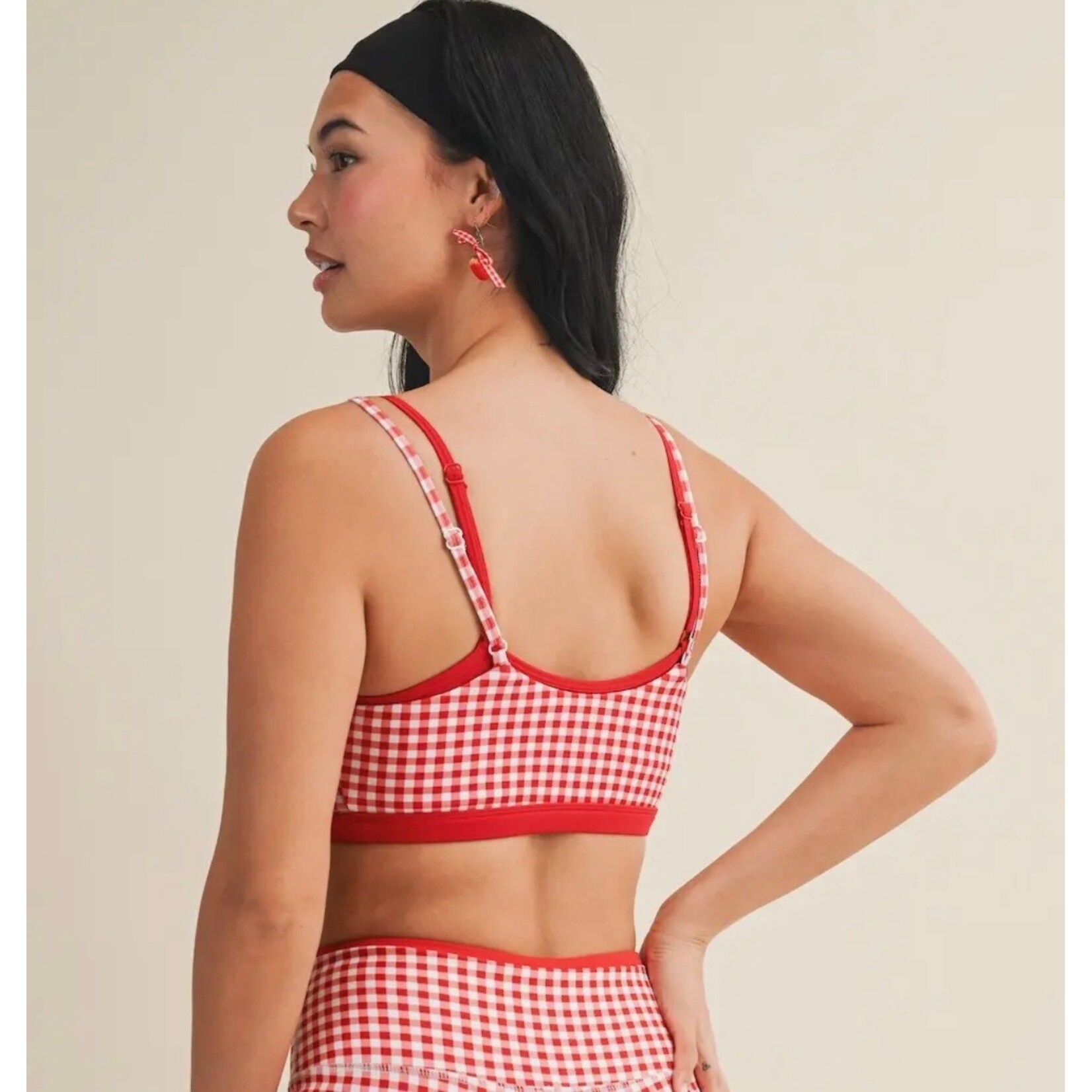 Gingham print bra