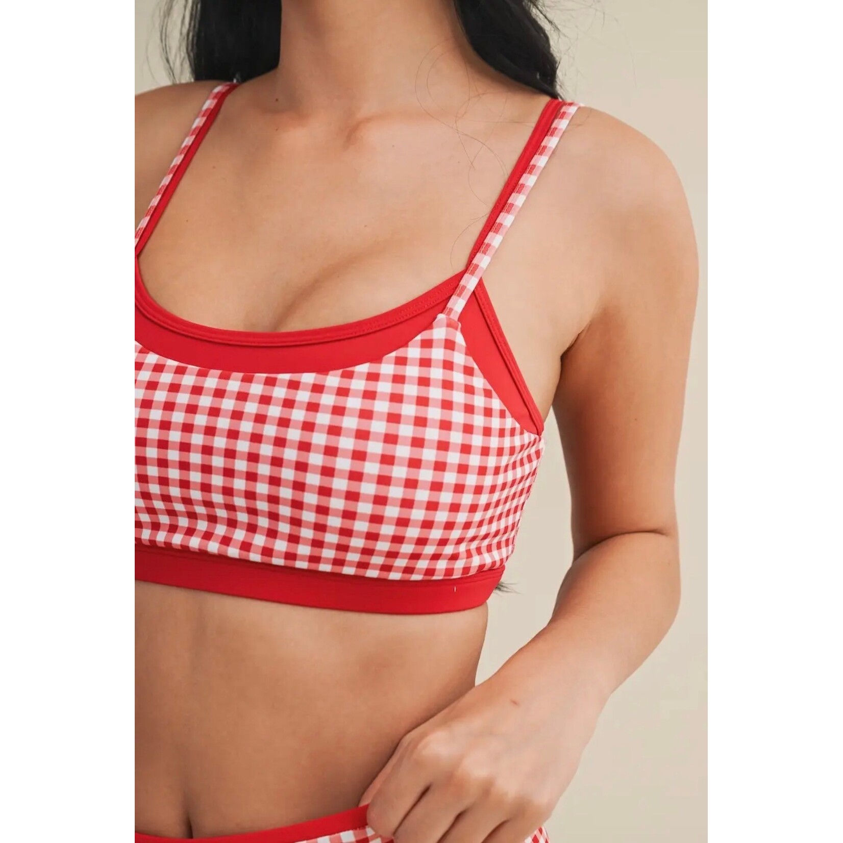 Gingham print bra