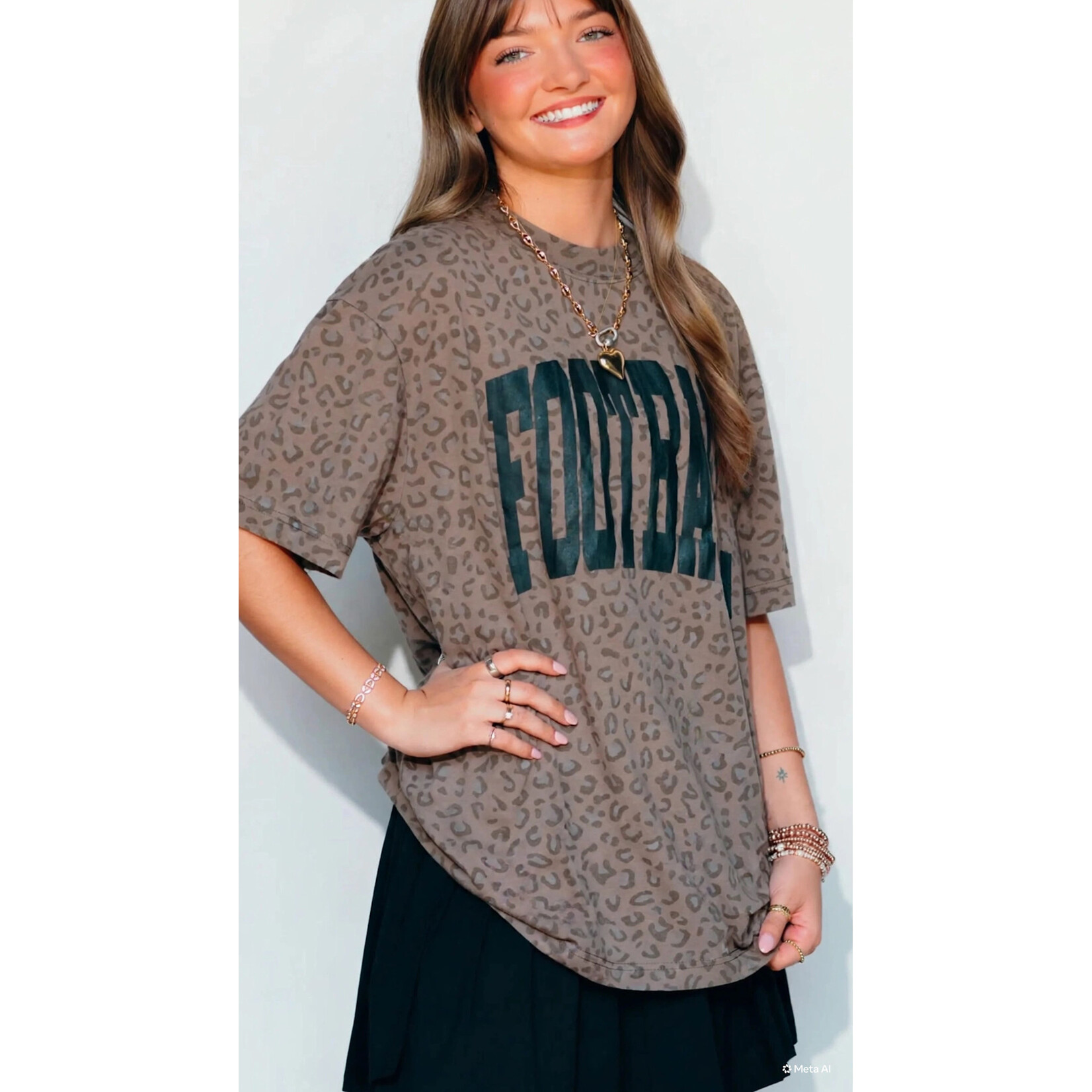 Football Tee- Leopard