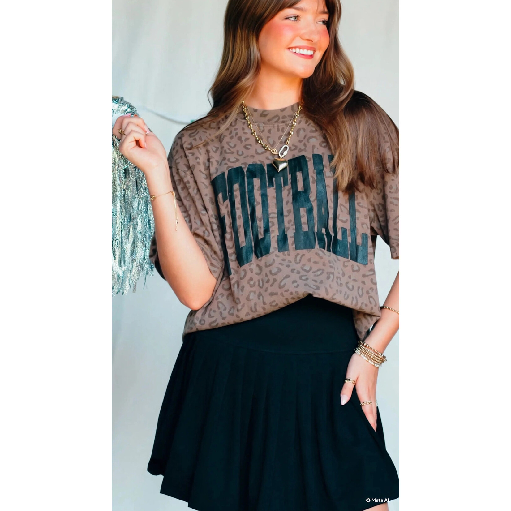 Football Tee- Leopard