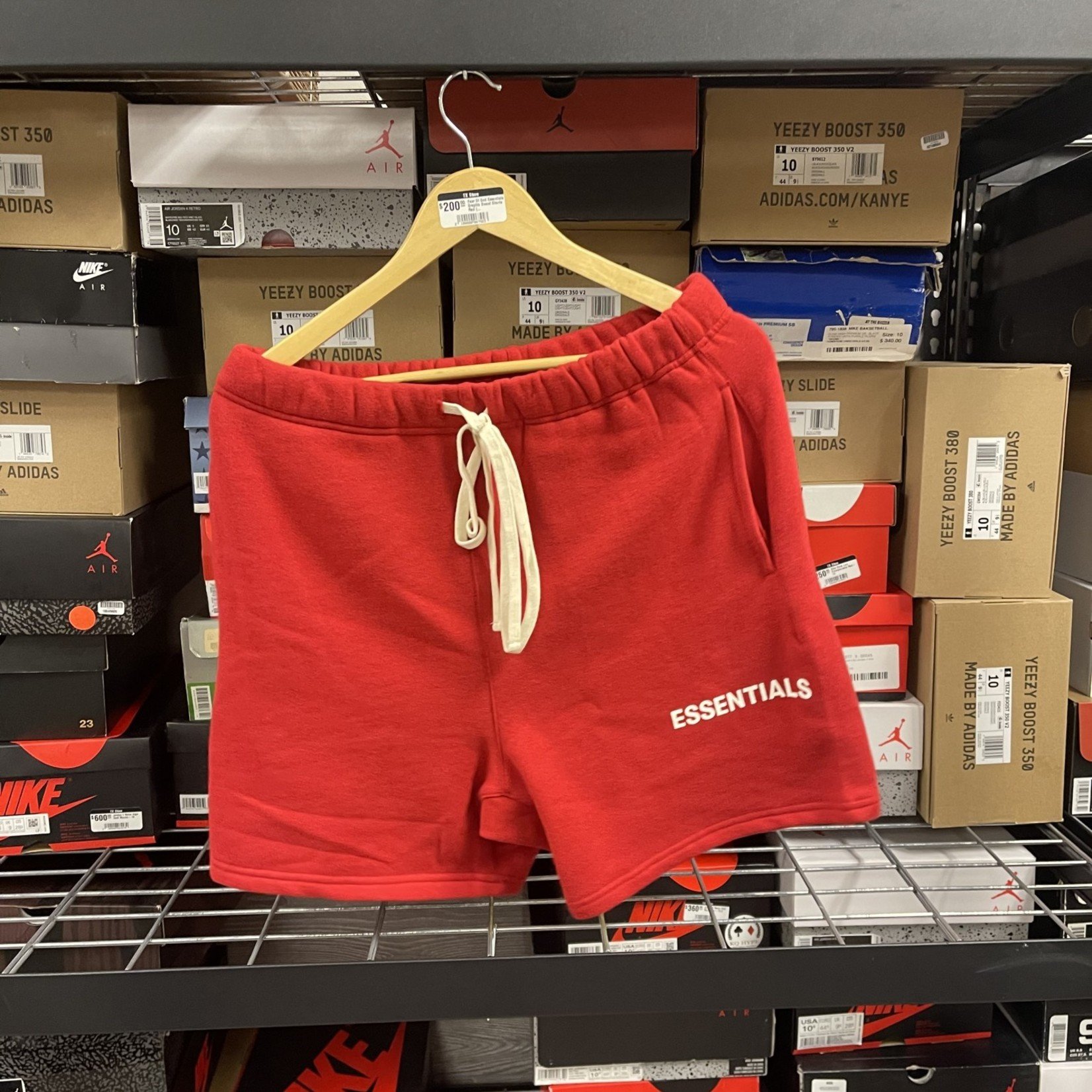 Fear Of God Essentials Graphic Sweat Shorts Red (Pre-Owned) Size S