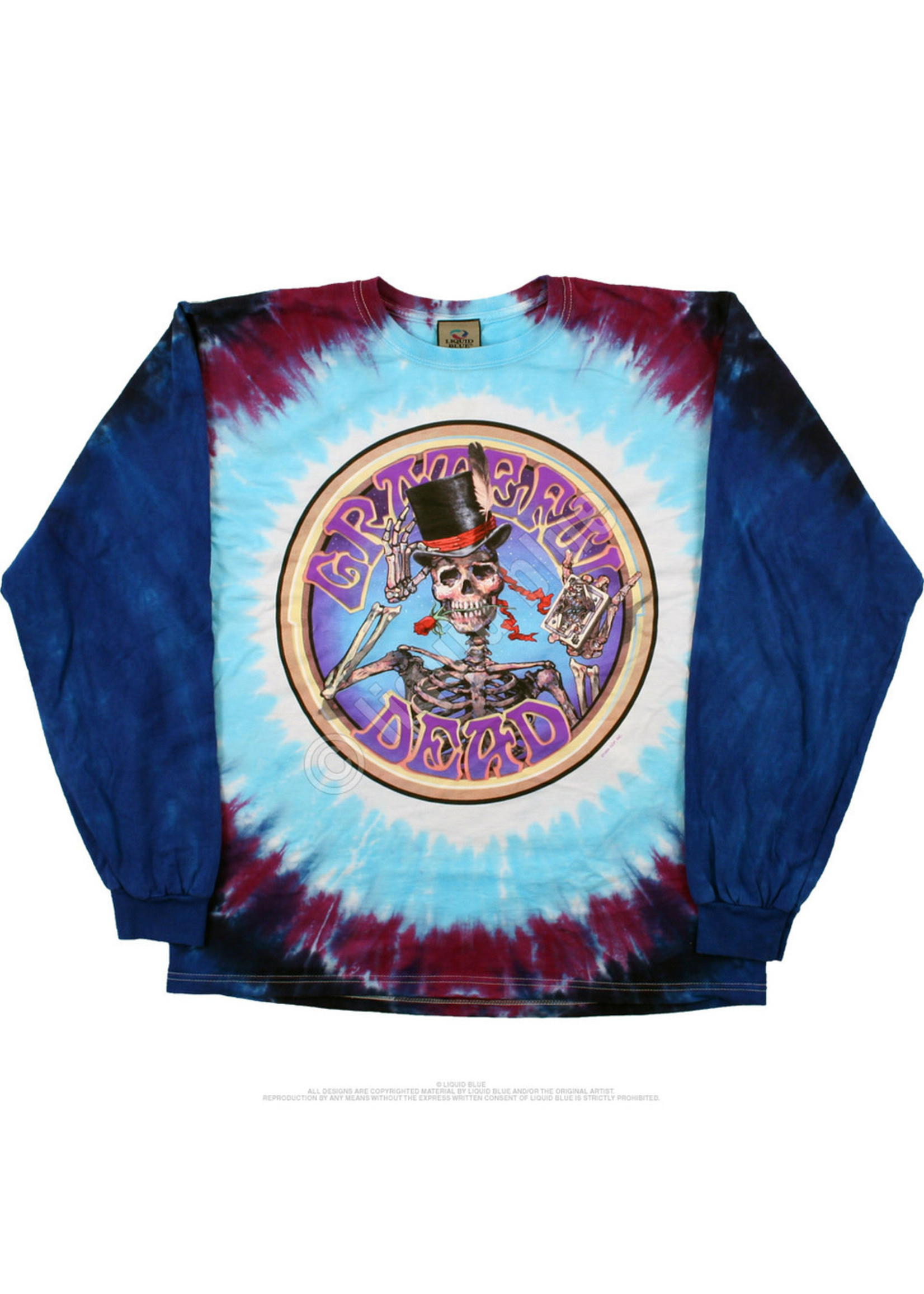 Liquid Blue Grateful Dead Queen Of Spades Tie-Dye Long Sleeve