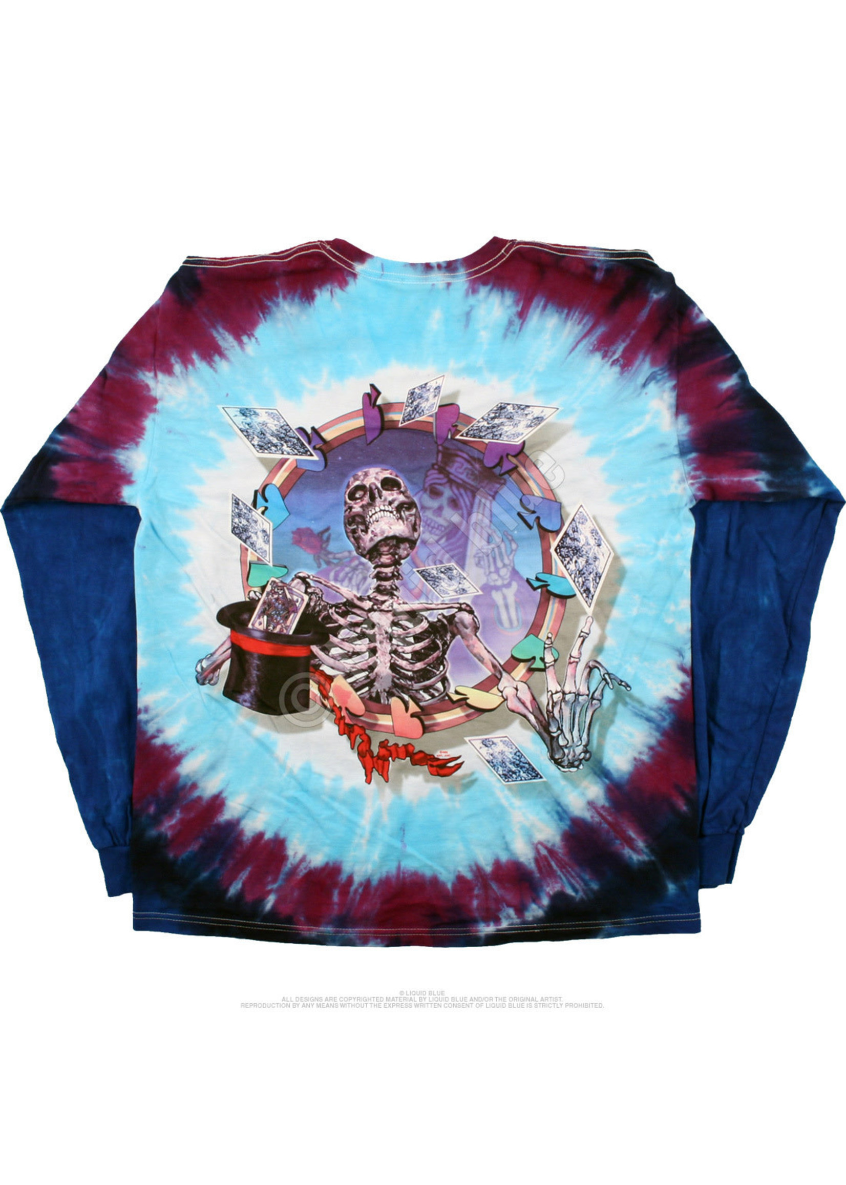 Liquid Blue Grateful Dead Queen Of Spades Tie-Dye Long Sleeve