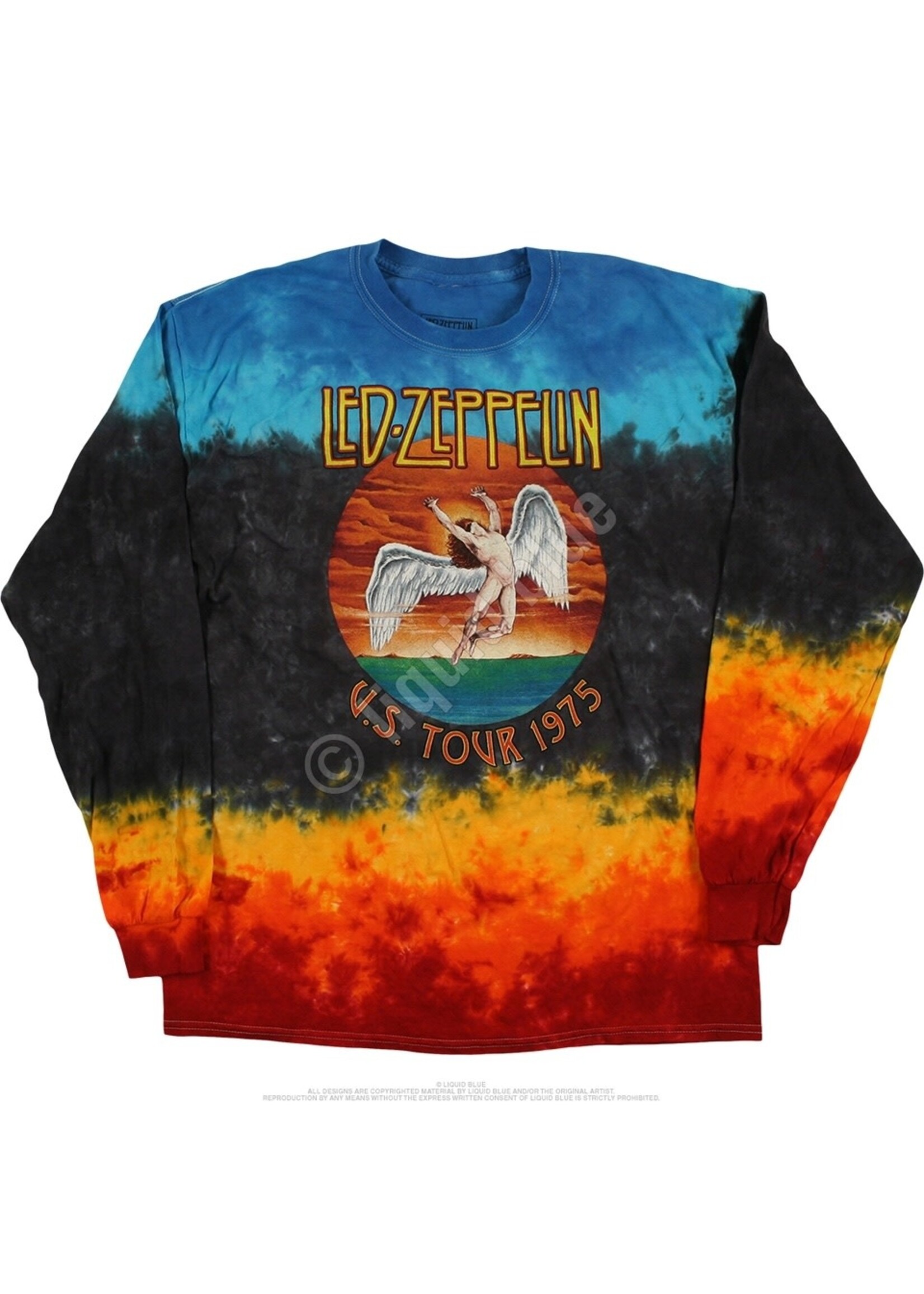 Liquid Blue Led Zeppelin Icarus 1975 Tie-Dye Long Sleeve