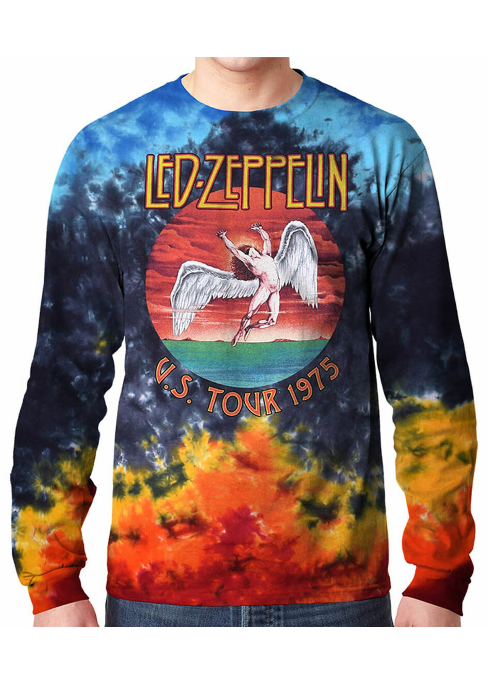 Liquid Blue Led Zeppelin Icarus 1975 Tie-Dye Long Sleeve
