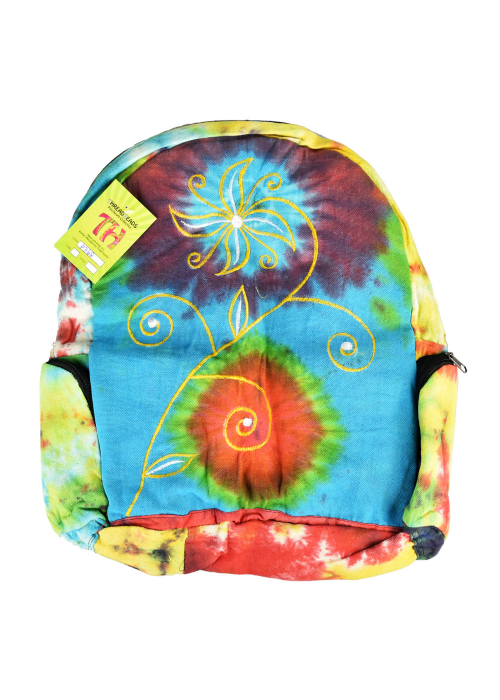 Threadheads ThreadHeads Stitched Flower Tie-Dye Backpack | 12" x 16"