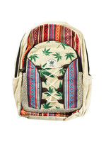 Threadheads ThreadHeads Himalayan Hemp Green Leaf Print Backpack - 10"x16"