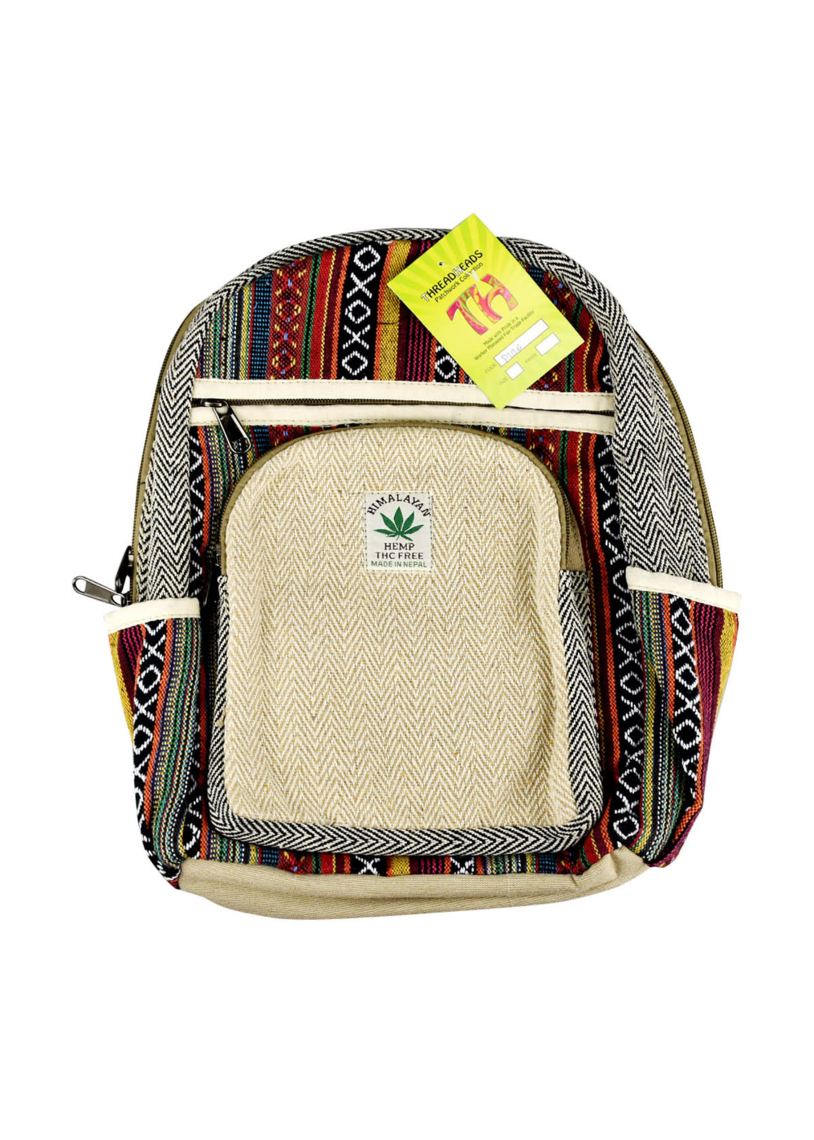 Threadheads ThreadHeads Himalayan Hemp Woven Mini Backpack - 11" x 13"